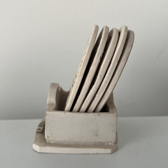 Corona Extra Beer Ceramic Stoneware Coasters w/h Holder Set of 5 Man Cave Decor - Picture 2 of 11